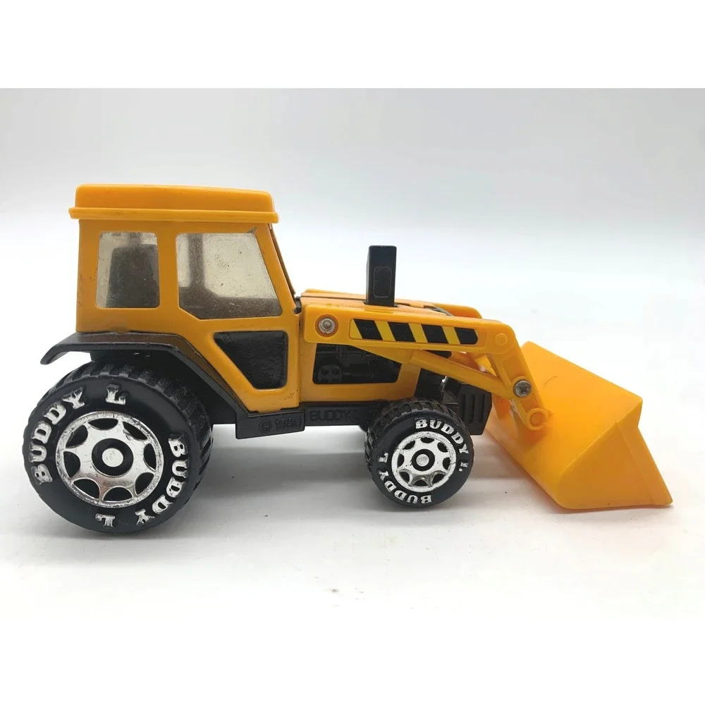 Vintage 1980 Buddy L Front End Loader Tractor Toy Yellow Diecast Metal Macau